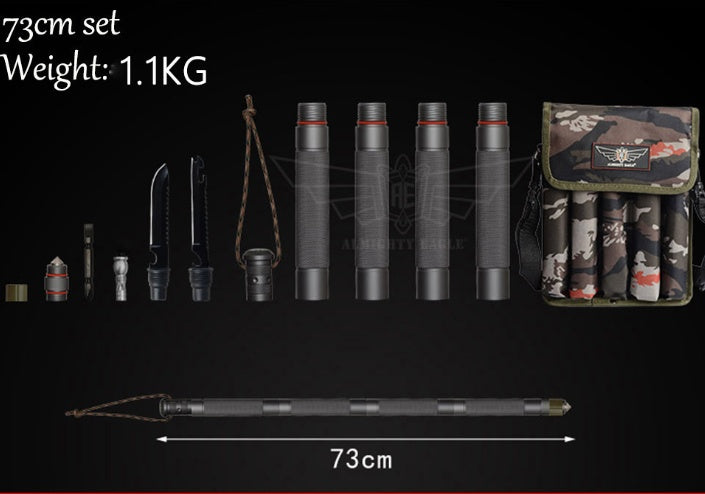 Multifunctional Tactical Alpenstock for Hiking and Camping