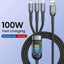3-in-1 USB 100W Cable for Fast Charging and Data Transfer