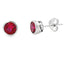 .89ct Aretes de Rubí Creado en Oro Blanco de 10KT