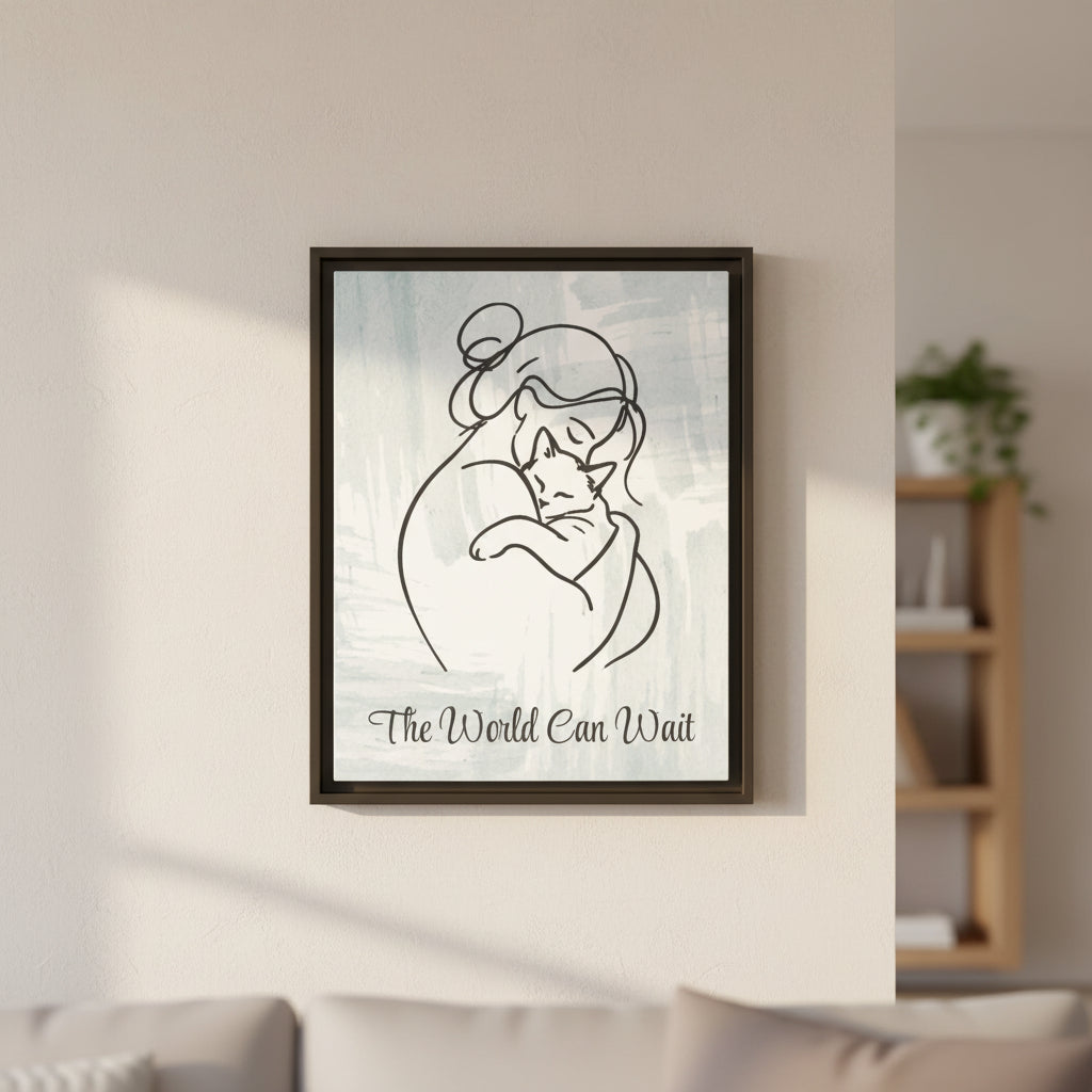 L'impression sur toile Chat Le Monde Peut Attendre
