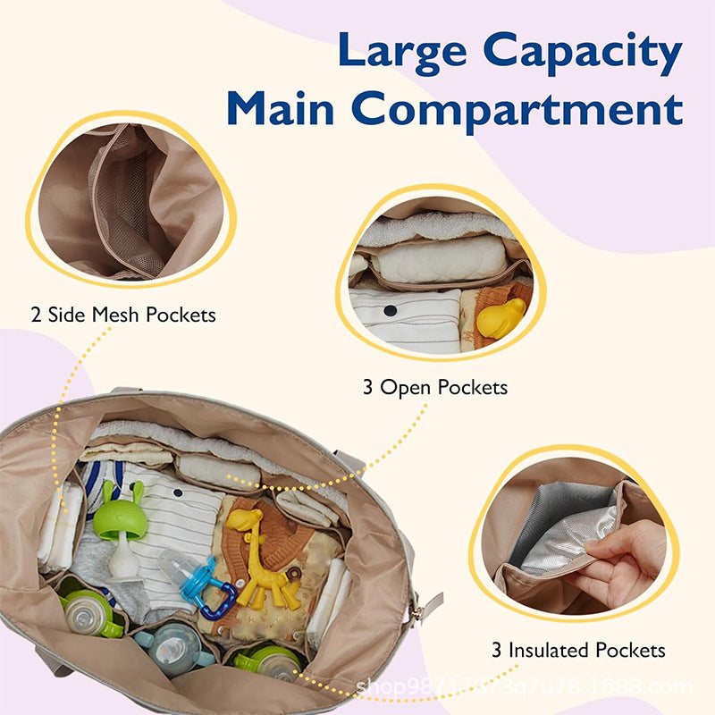 Large Capacity Striped Handbag for Travel