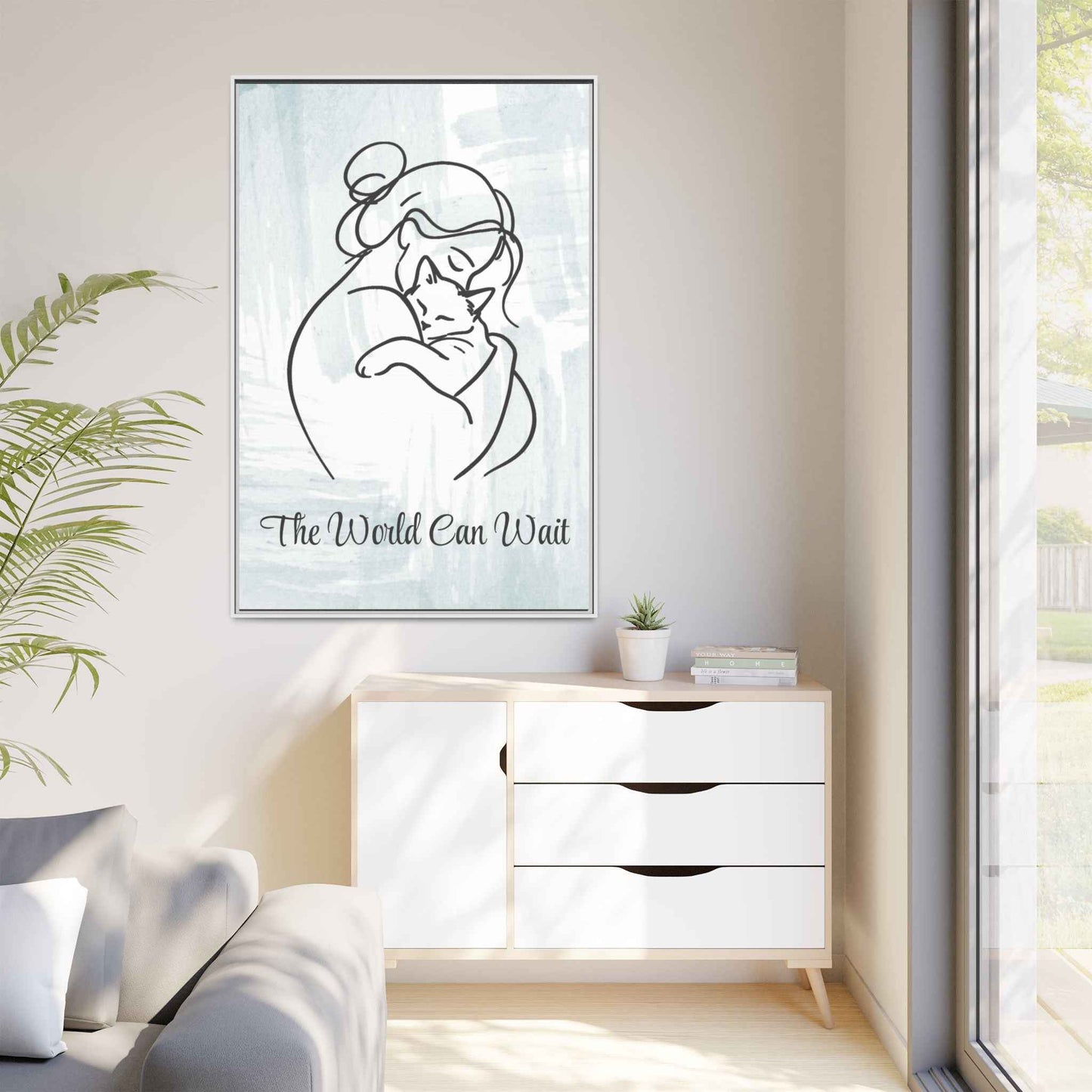 L'impression sur toile Chat Le Monde Peut Attendre