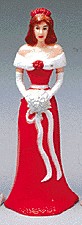 Bridesmaid Red Dress Figurines - 4.5" Tall, 12 Count