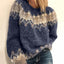 Ethnic Style Jacquard Pullover Sweater for Women