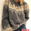Ethnic Style Jacquard Pullover Sweater for Women