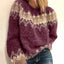 Ethnic Style Jacquard Pullover Sweater for Women