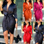 Elegant Women’s Lace-Up Long Sleeve Midi Dress