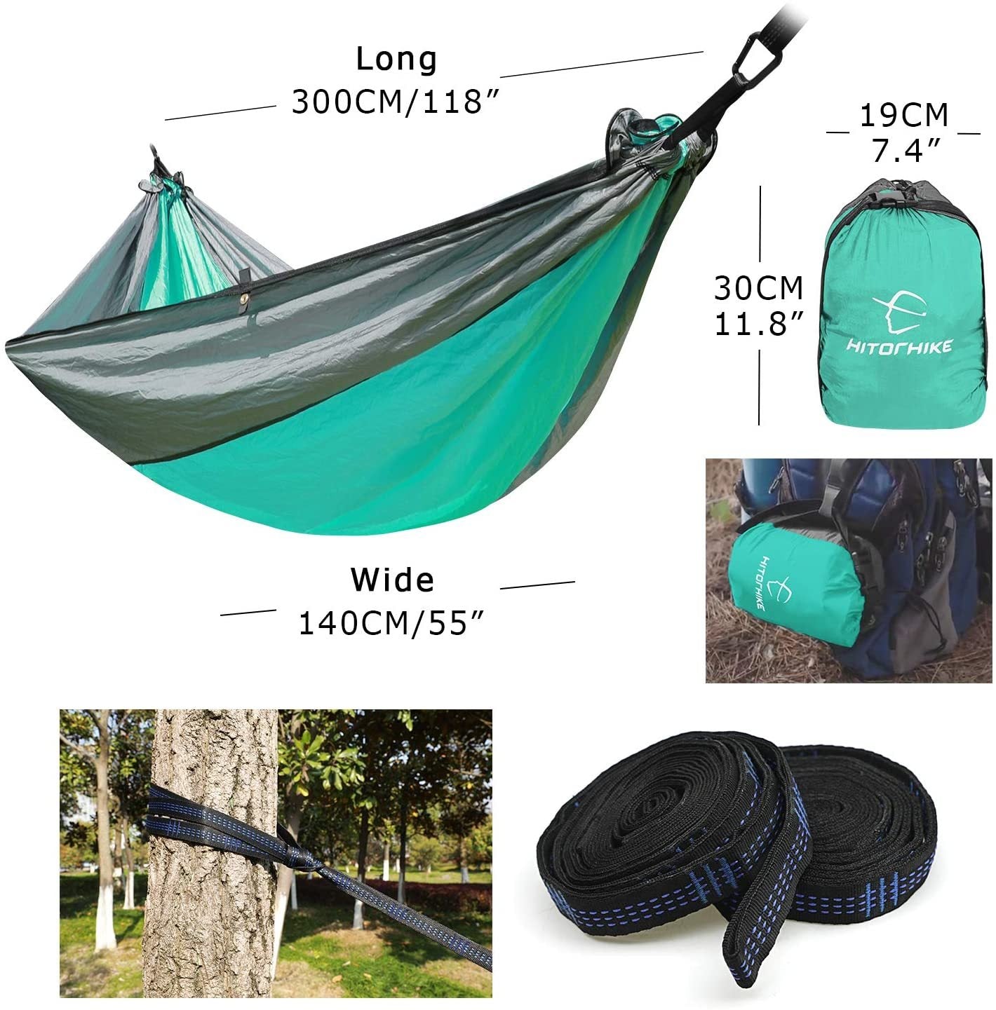 Portable Double Hammock - Durable Nylon for Outdoor Relaxation