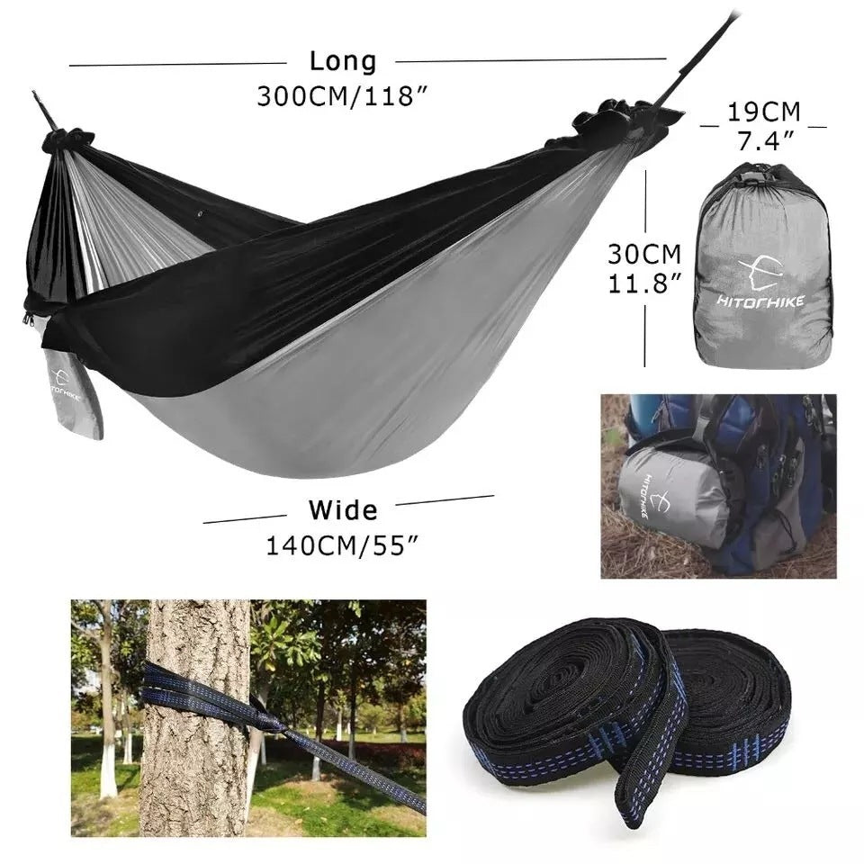 Portable Double Hammock - Durable Nylon for Outdoor Relaxation