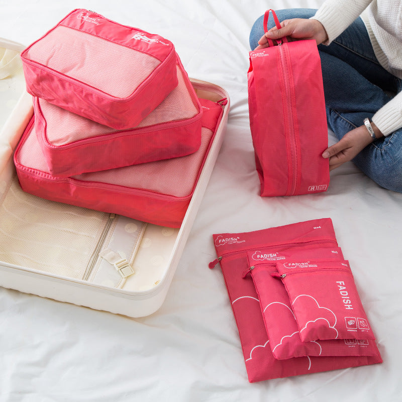 Ensemble de sacs de rangement de voyage imperméables - 7 pièces