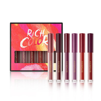 Niceface New Quality Lip Glaze Velvet Matte Lip Glaze Set Matte Non-Stick Cup Waterproof Makeup - Korvel