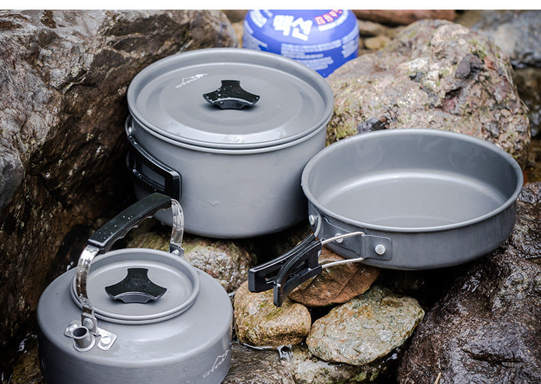 Ensemble de réchaud de camping portable pour aventures en plein air