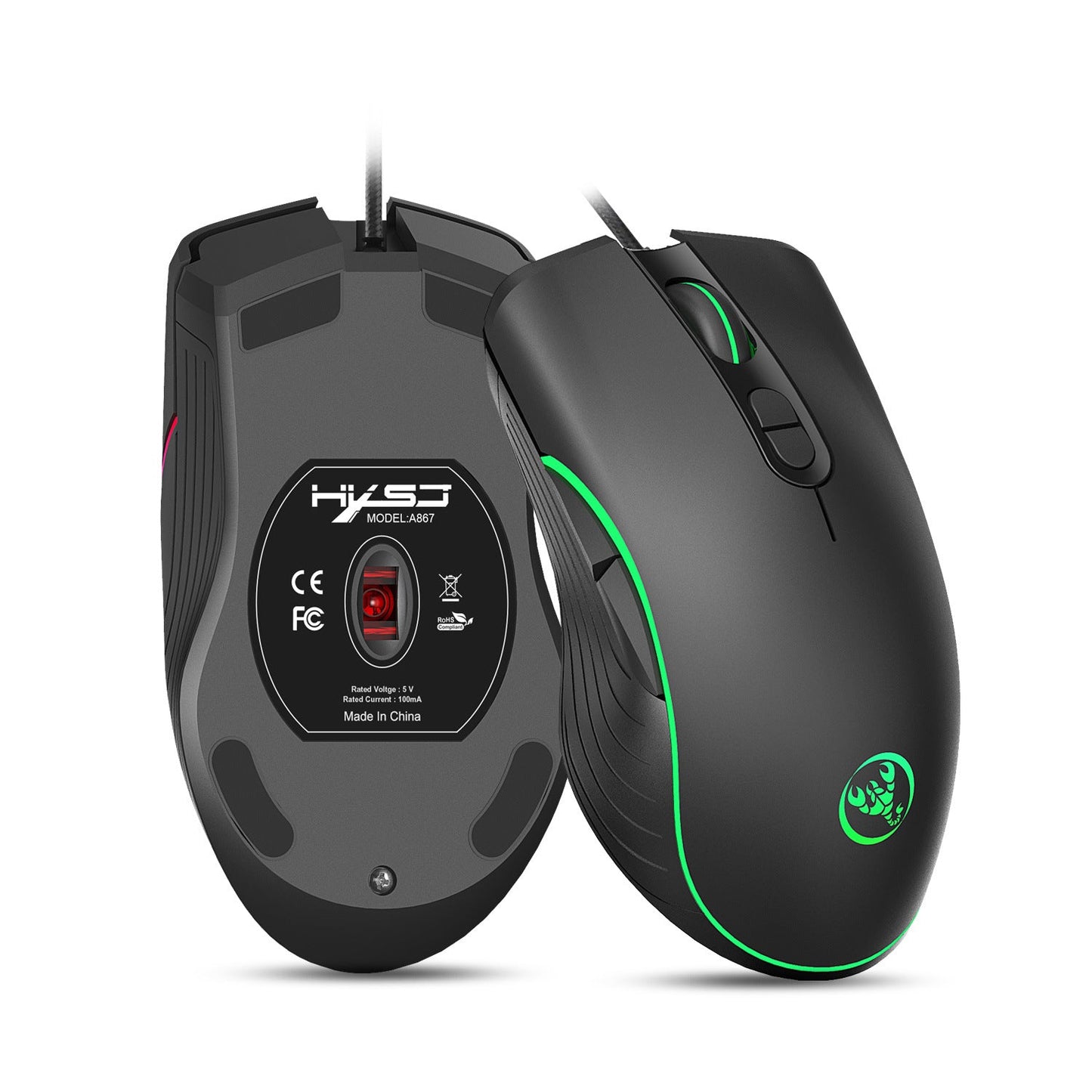 Souris de jeu filaire lumineuse - Précision et confort