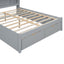 Full Size Platform Bed with Storage Headboard and 2 Drawers, Gray - Korvel