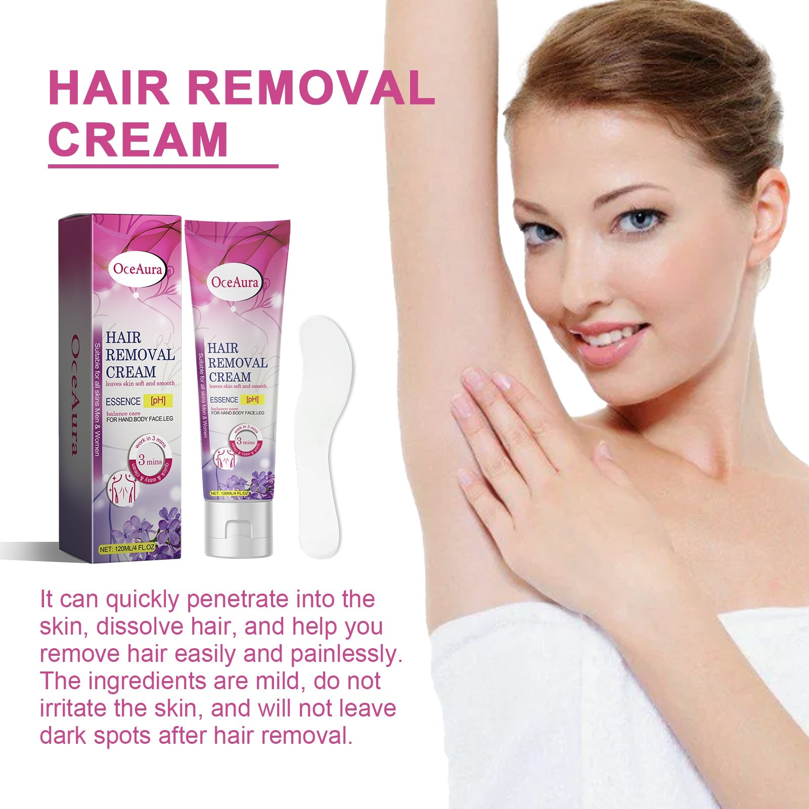 Hair Removal Cream, Body Underarm Gentle Depilation Does Not Irritate Delicate And Smooth Skin Depilation Cream - Korvel
