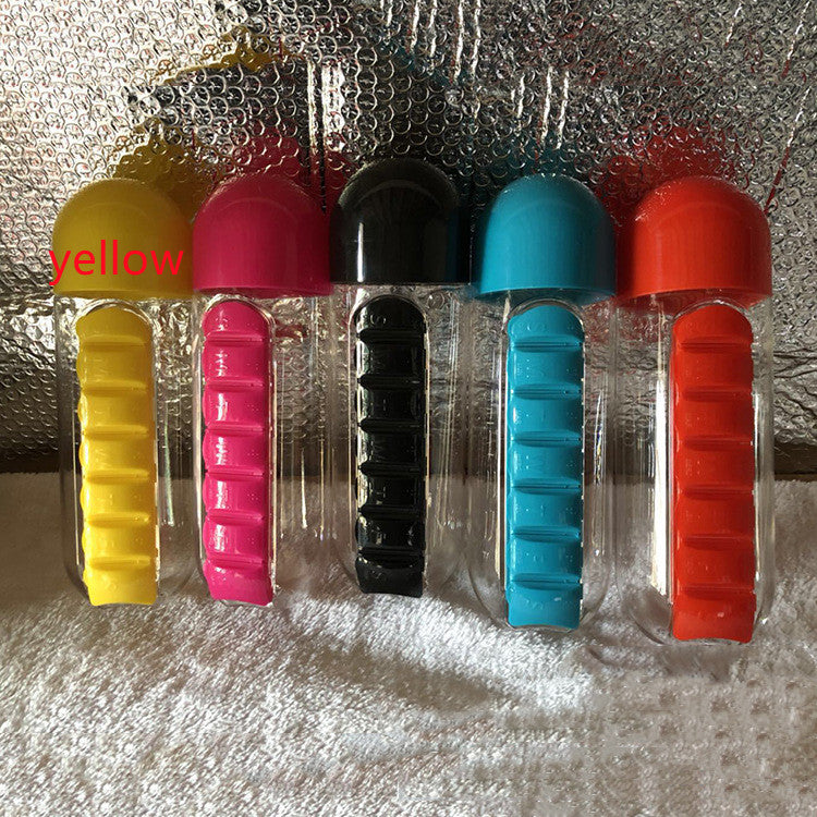 Premium Water Bottle with Pillbox Organizer