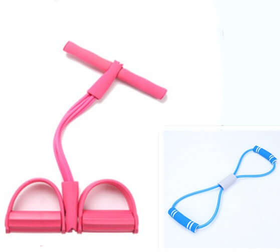 Premium Natural Latex Resistance Bands with Foot Pedal for Total Body Workout - Korvel