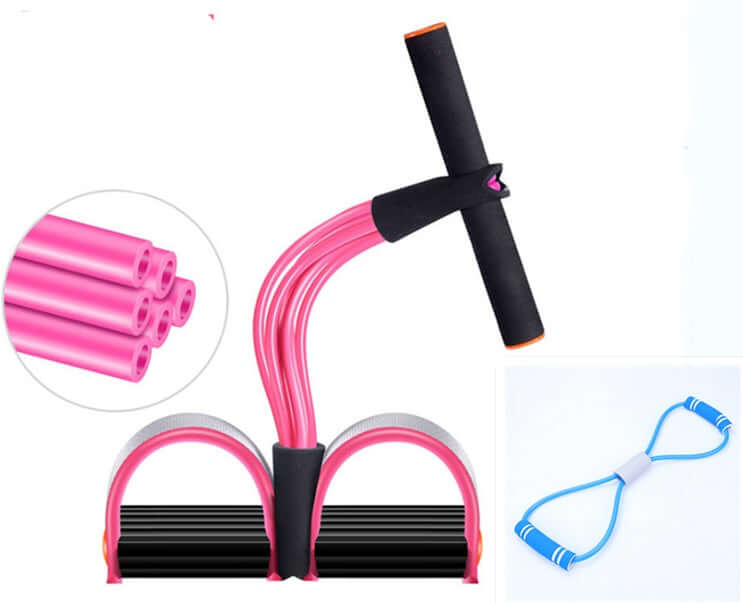 Premium Natural Latex Resistance Bands with Foot Pedal for Total Body Workout - Korvel