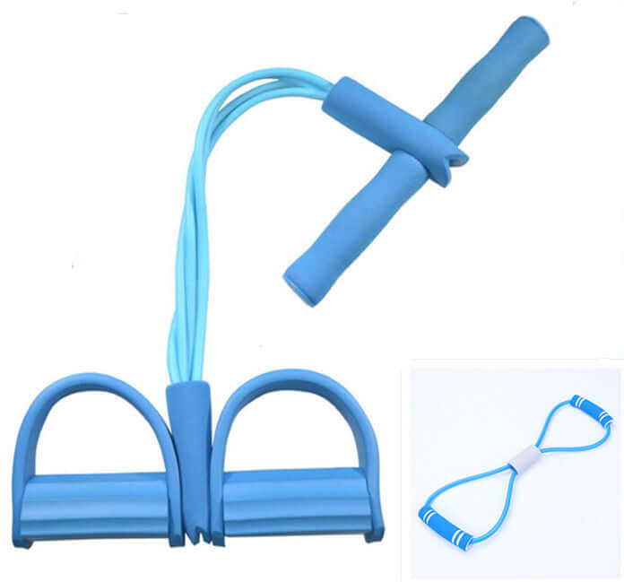 Premium Natural Latex Resistance Bands with Foot Pedal for Total Body Workout - Korvel