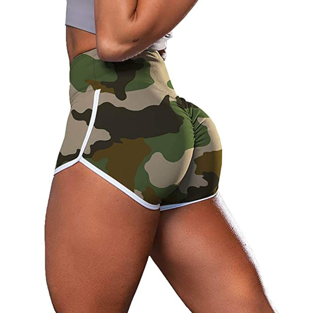 Ladies Camouflage Tie-Dye Print Fitness Casual Shorts