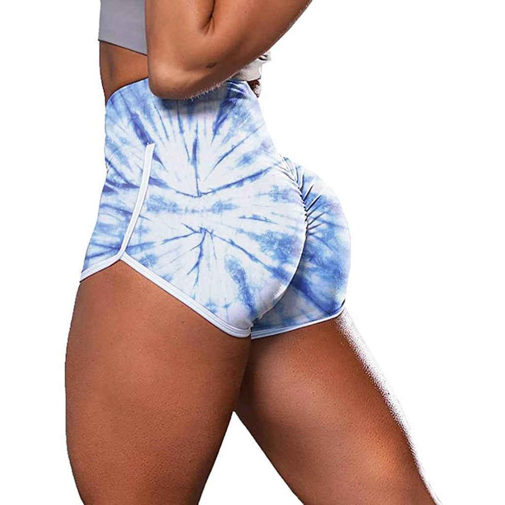 Ladies Camouflage Tie-Dye Print Fitness Casual Shorts