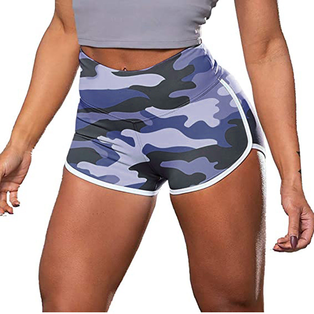 Ladies Camouflage Tie-Dye Print Fitness Casual Shorts