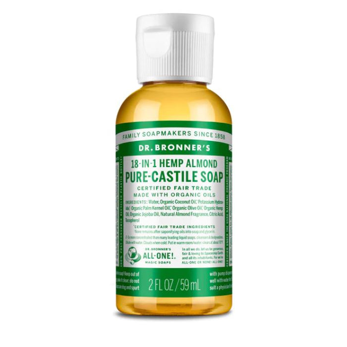 Savon liquide Castile biologique à l'amande de Dr. Bronner - 2 Fl. Oz