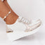 Baskets à talon compensé à lacets décontractées