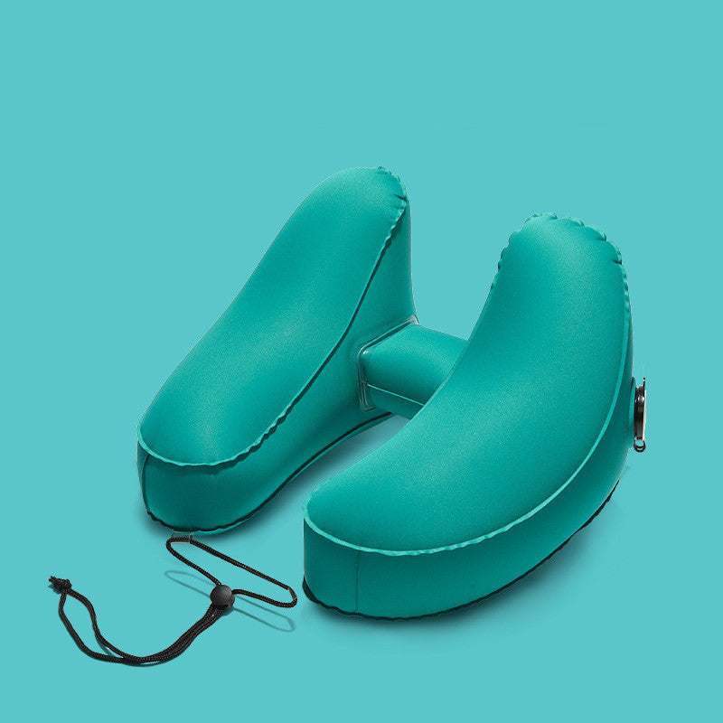 Coussin de Voyage Gonflable à Capuche - Léger et Portable