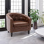 PU Leather Tufted Barrel ChairTub Chair for Living Room Bedroom Club Chairs - Korvel