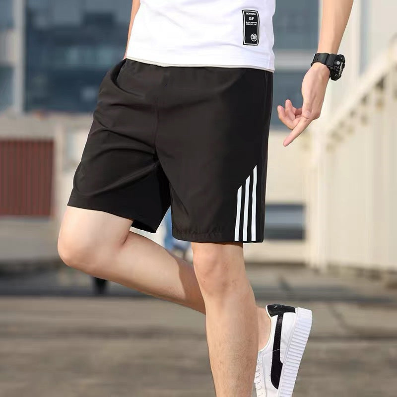 Shorts de sport pour hommes à séchage rapide à trois bandes