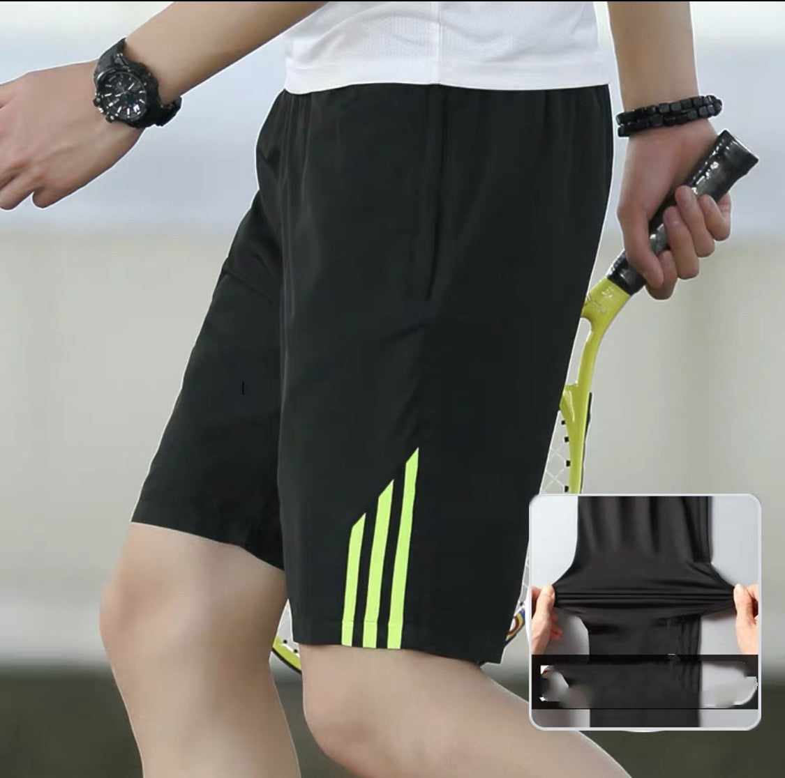 Shorts de sport pour hommes à séchage rapide à trois bandes
