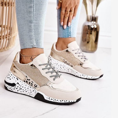 Casual Lace-Up Platform Wedge Heel Sneakers