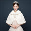 Bride's wedding dress fur shawl women's warm white cloak cheongsam jacket red cloak - Korvel