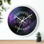 Beautifully Unstable Purple Ribbon Brain Silent Wall Clock - 10"