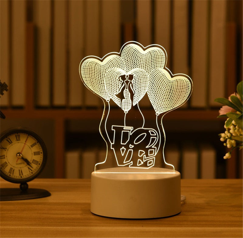 3D LED Night Light - Creative Table Lamp for All Occasions