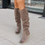 Botas de Mujer de Suede con Cremallera Lateral y Tacón Bajo Elegante