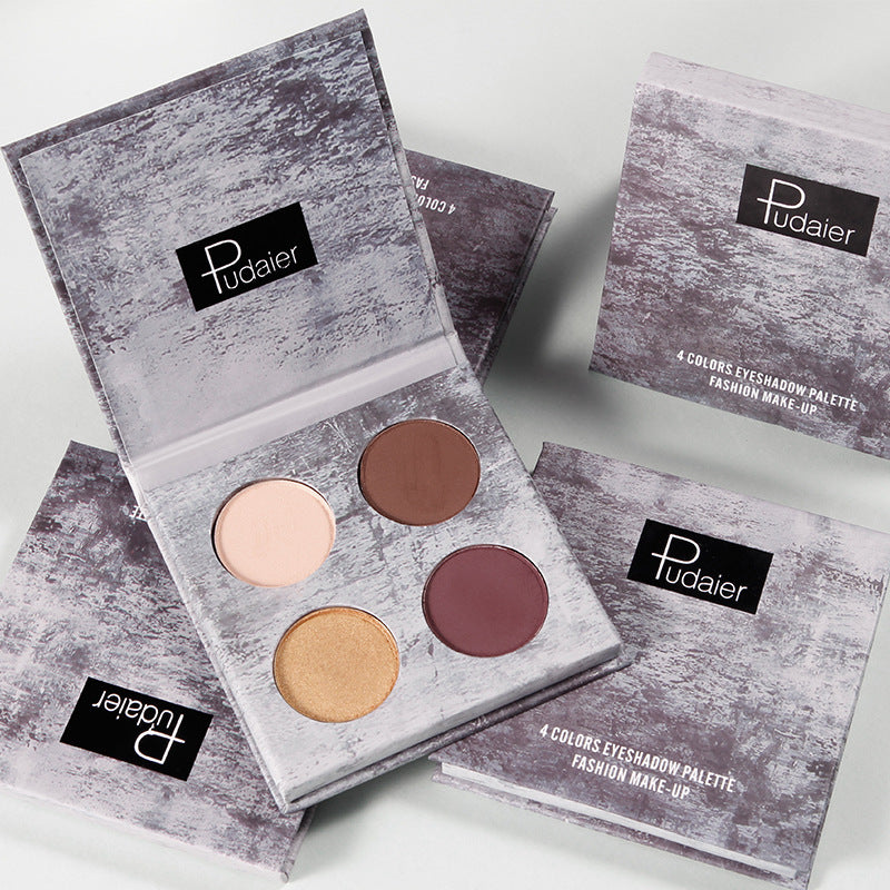 Pudaier Ink Landscape Four-color Eyeshadow Palette Matte Pearlescent Waterproof and Sweatproof Eyeshadow Makeup - Korvel
