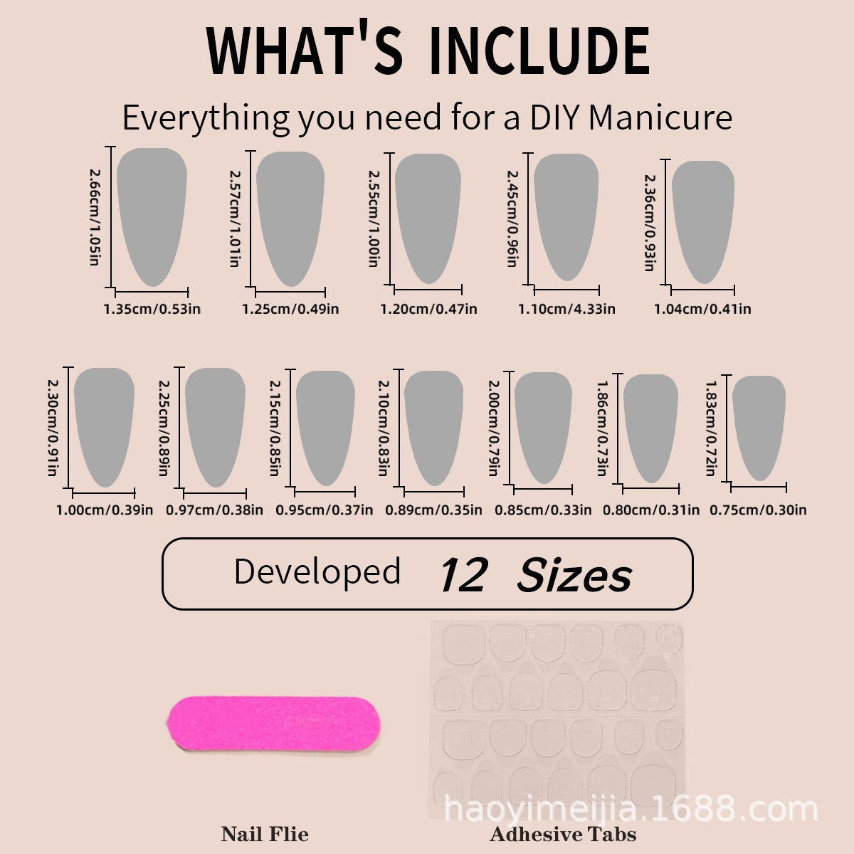 New wearable nail gradient glitter manicure patches almond-shaped nails fake nail patches - Korvel