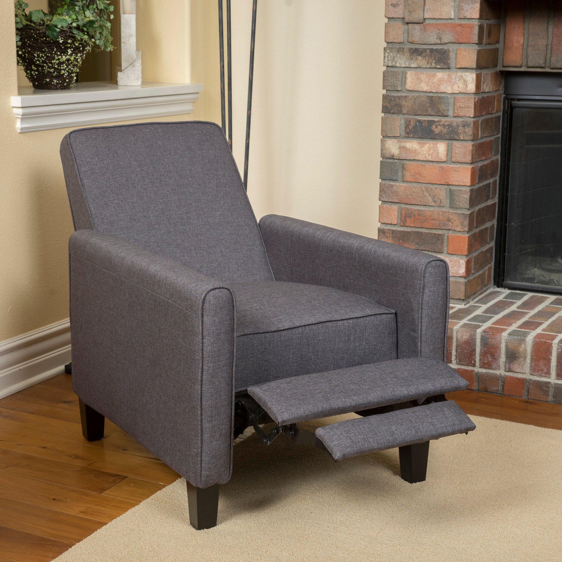 Smoke Fabric Push Back Chair for Elegant Home Décor - Korvel