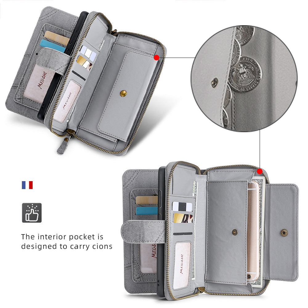 Suitable for iPhone 15 Promax phone case, wallet, card insertion phone case, flip cover leather case - Korvel