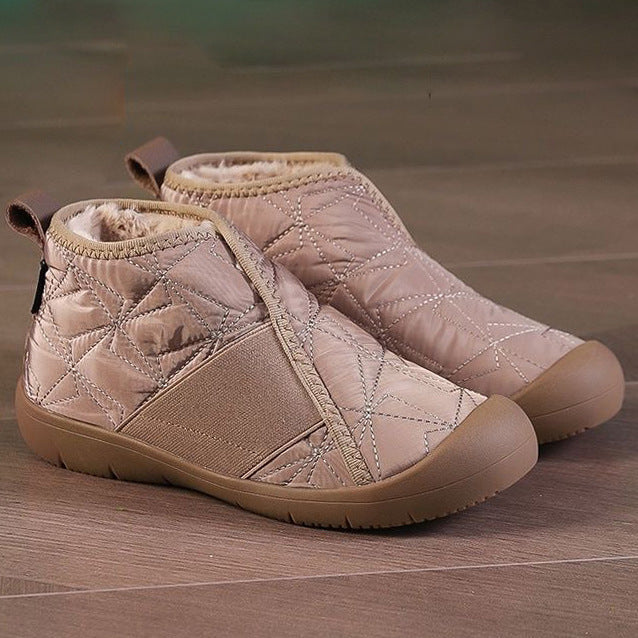 New Flat Snow Boots Winter Warm Non-slip Cotton Shoes Fashion Casual Waterproof Plush Ankle Boots - Korvel