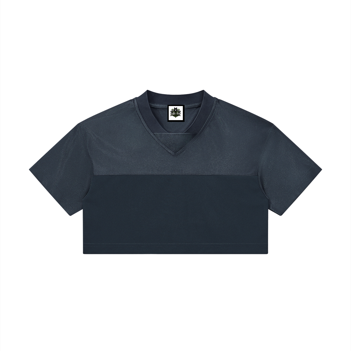 Loki & Ivy Women's Cropped Paneled V-Neck Jersey