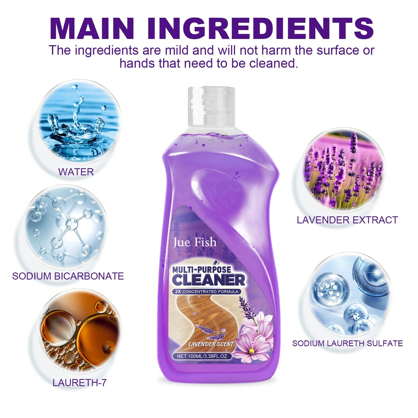 Multi-Purpose Floor Cleaner Household Kitchen Bathroom Floor Soot And Scale Multi-Functional Cleaning - Korvel