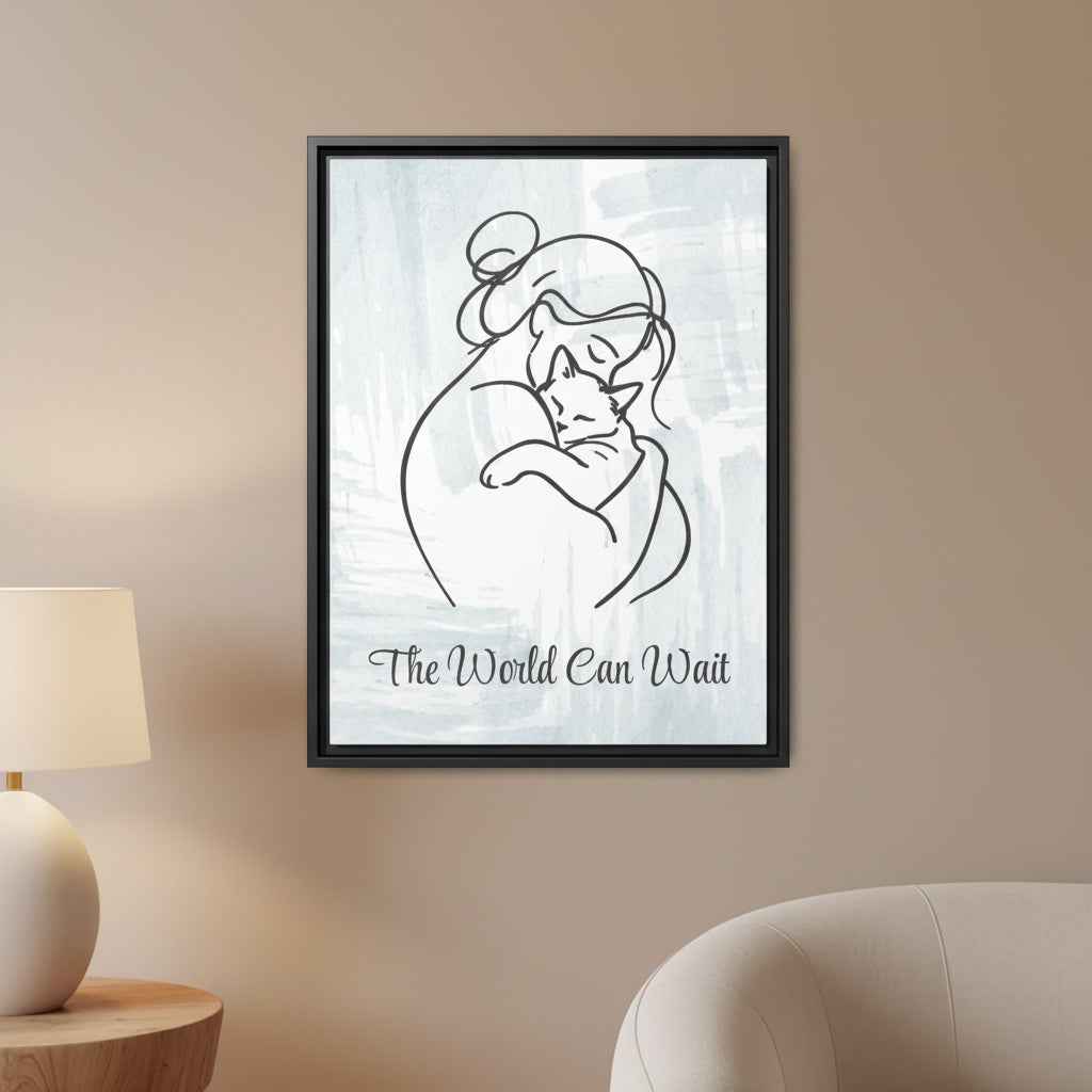 L'impression sur toile Chat Le Monde Peut Attendre