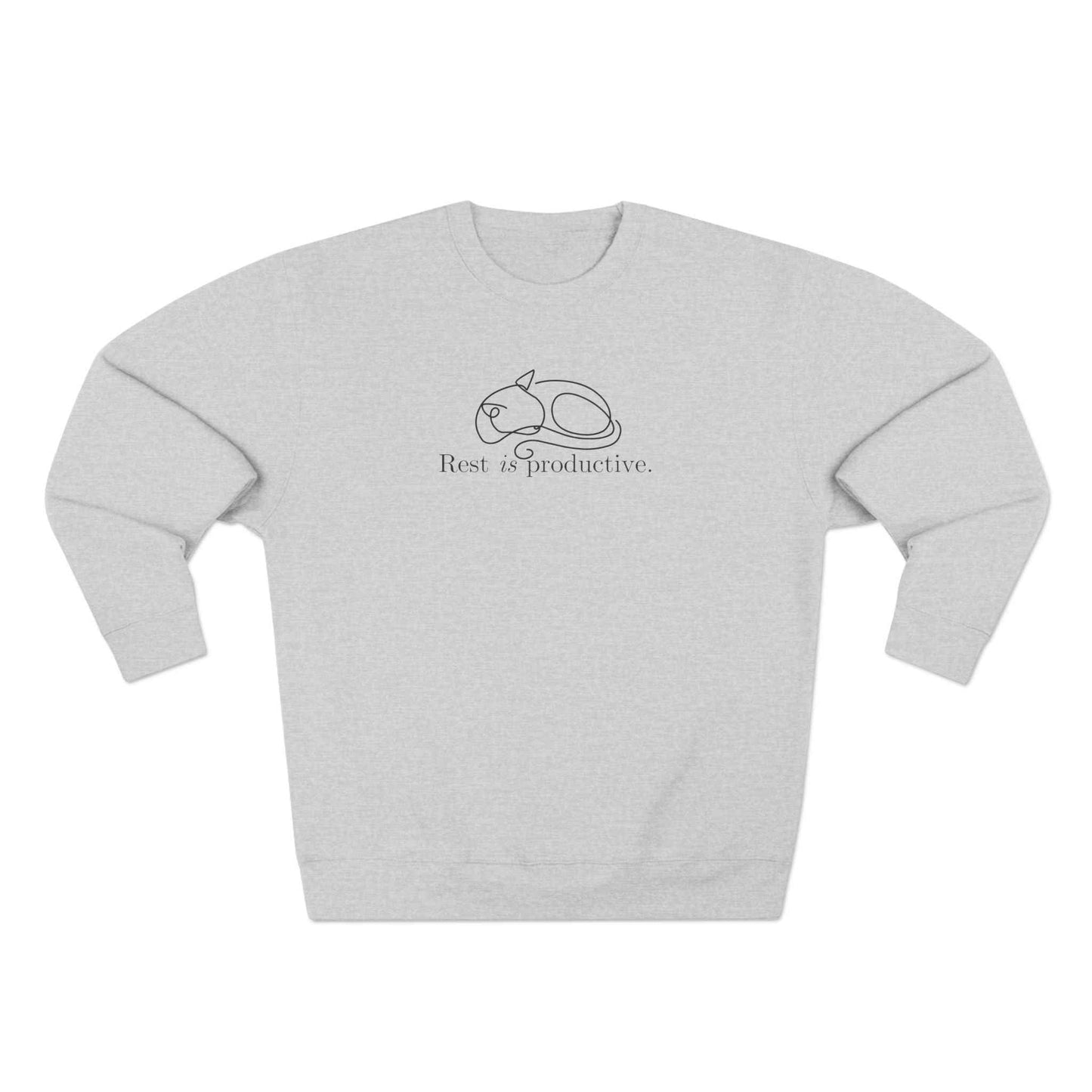Sudadera Minimalista de Gato 'Descansar es Productivo'