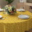 Golden Purr Cat Tablecloth – Minimalist Line Art Design (55" × 55")