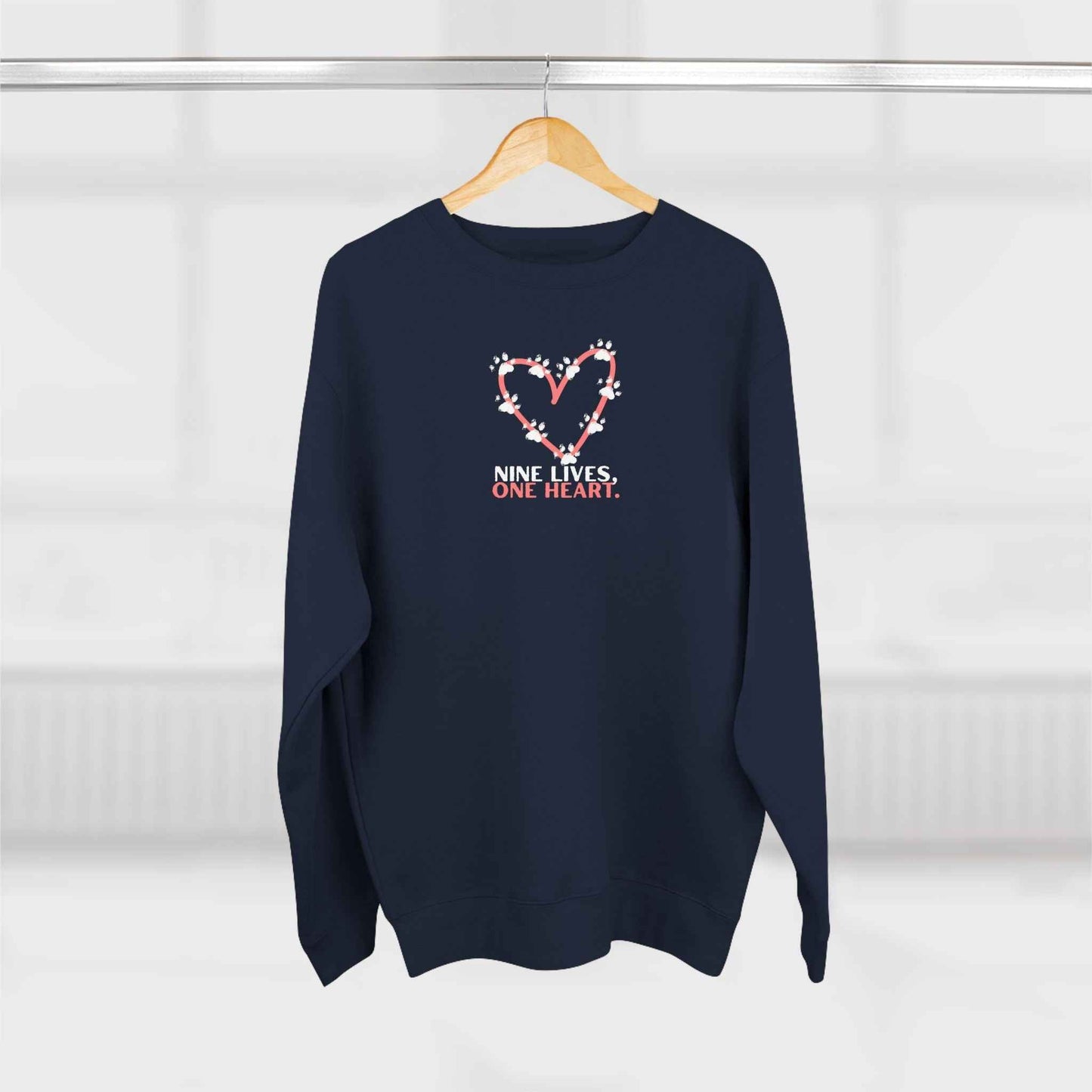Nine Lives, One Heart Cat Lover Sweatshirt