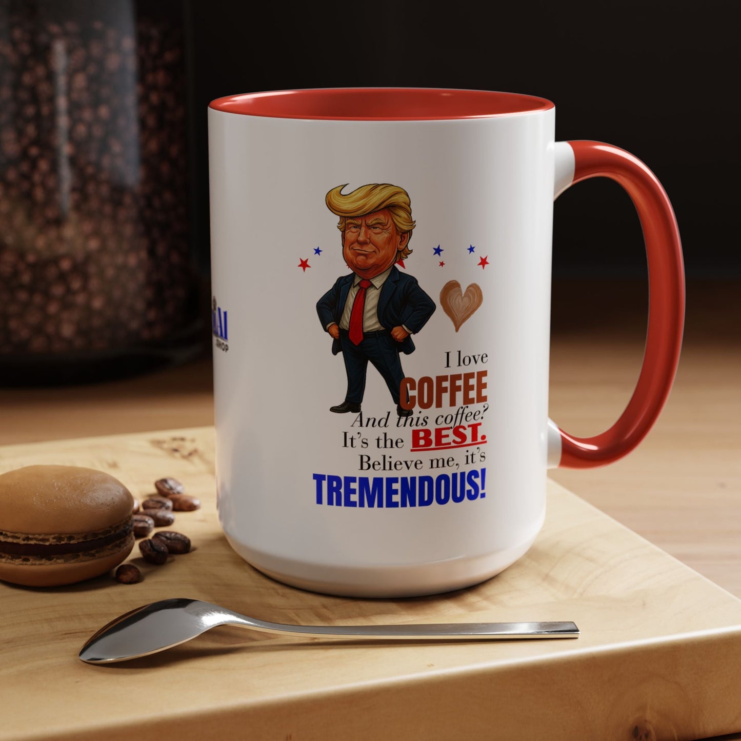 Taza de café de acento vibrante