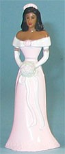 Bridesmaid Pink Dress Figurines - 4.5" Tall, 12 Count